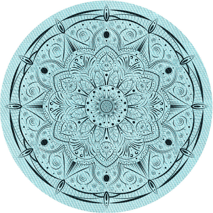 Square Patterned Electric Blue Rug, pat1983lblu