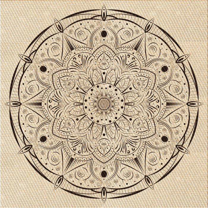 Round Patterned Bronze Brown Rug, pat1983org