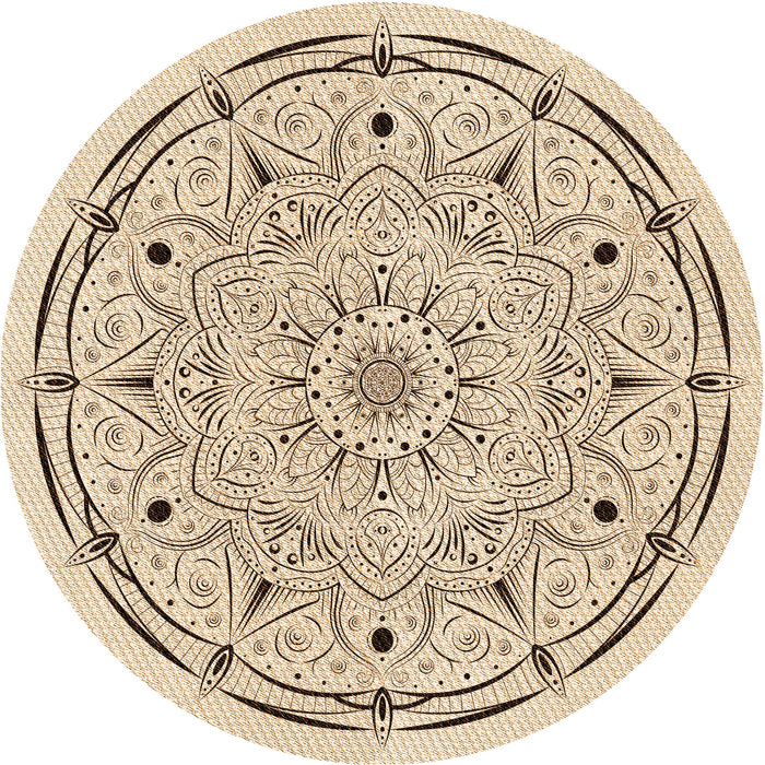 Square Patterned Bronze Brown Rug, pat1983org