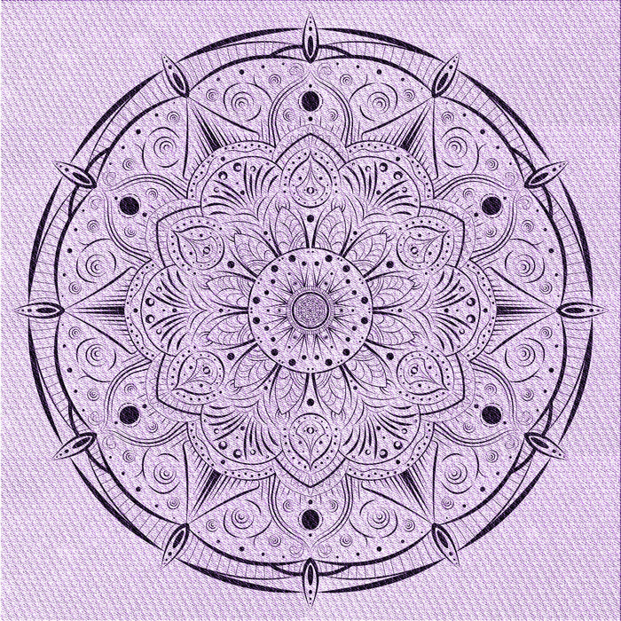 Round Patterned Lilac Purple Rug, pat1983pur