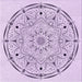Round Patterned Lilac Purple Rug, pat1983pur