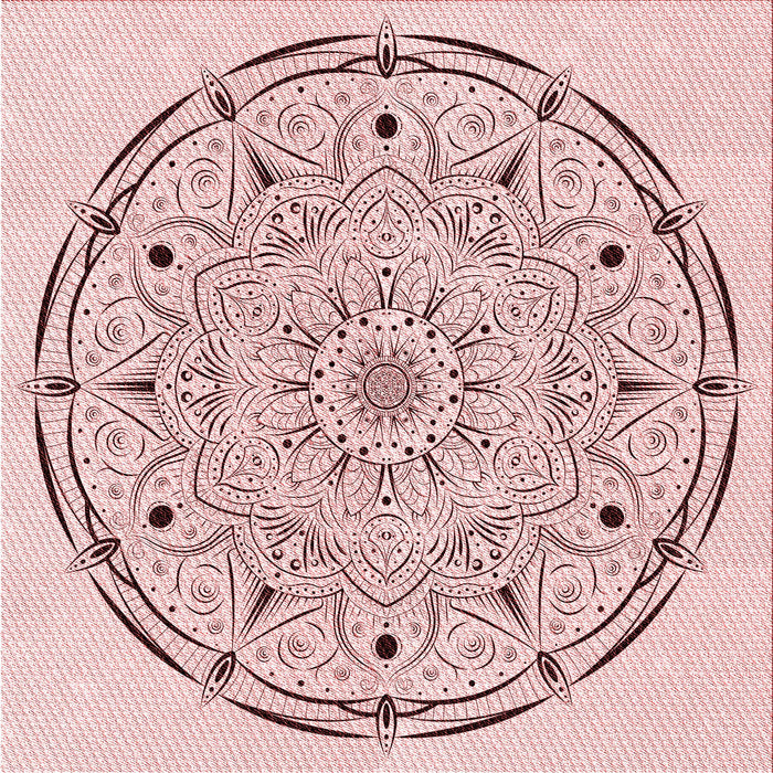 Round Patterned Red Rug, pat1983rd