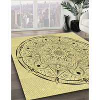 Patterned Sun Yellow Rug, pat1983yw