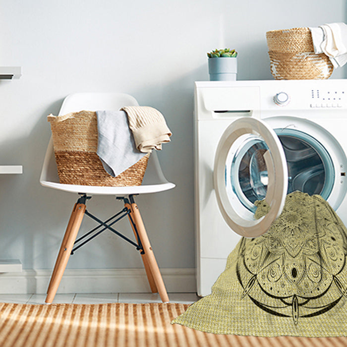 Machine Washable Transitional Sun Yellow Rug in a Washing Machine, wshpat1983yw