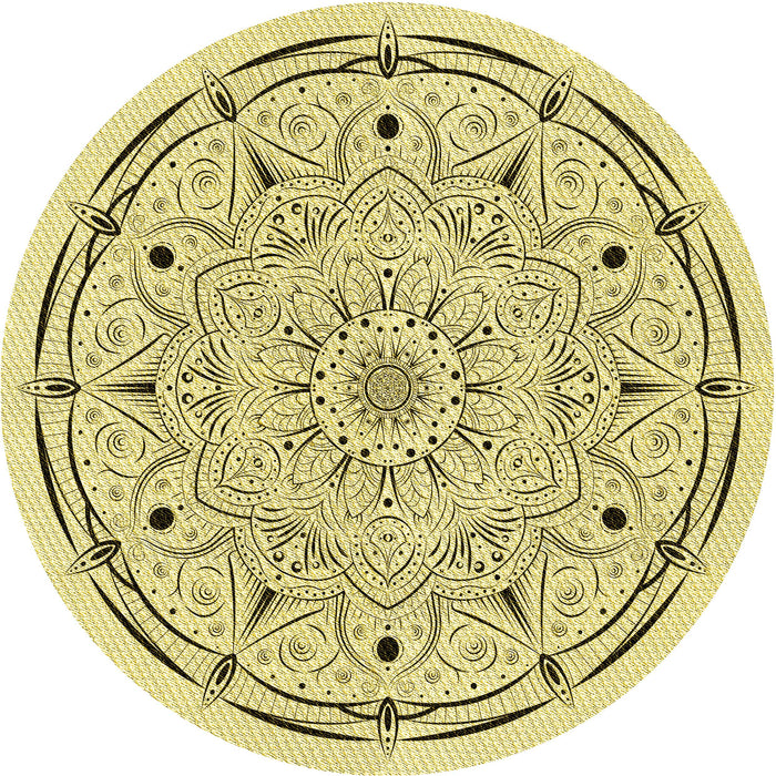 Square Patterned Sun Yellow Rug, pat1983yw