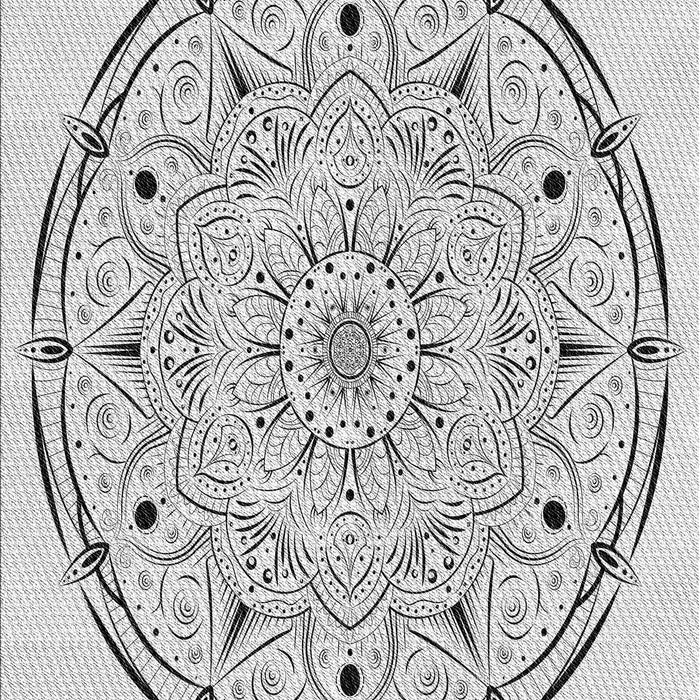 Patterned Off-White Novelty Rug, pat1983