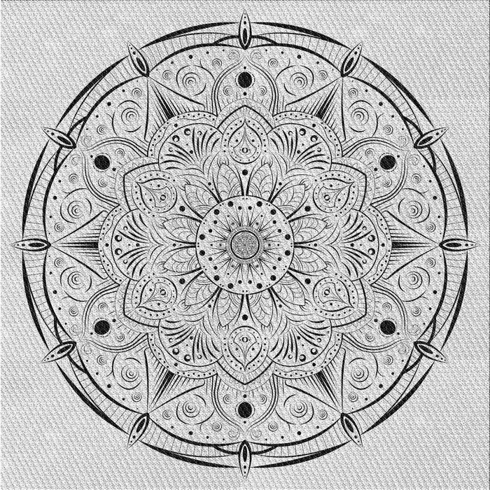 Square Patterned Off-White Novelty Rug, pat1983