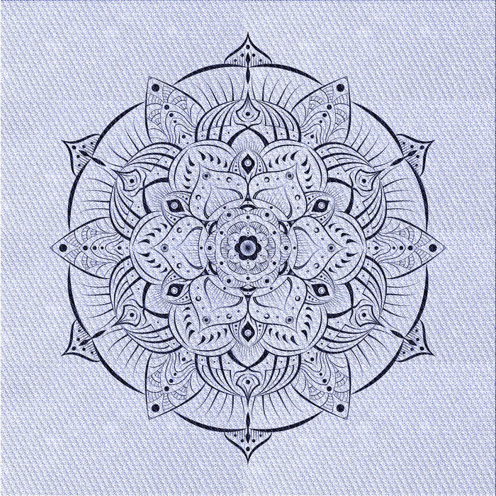 Round Patterned Lavender Blue Rug, pat1984blu