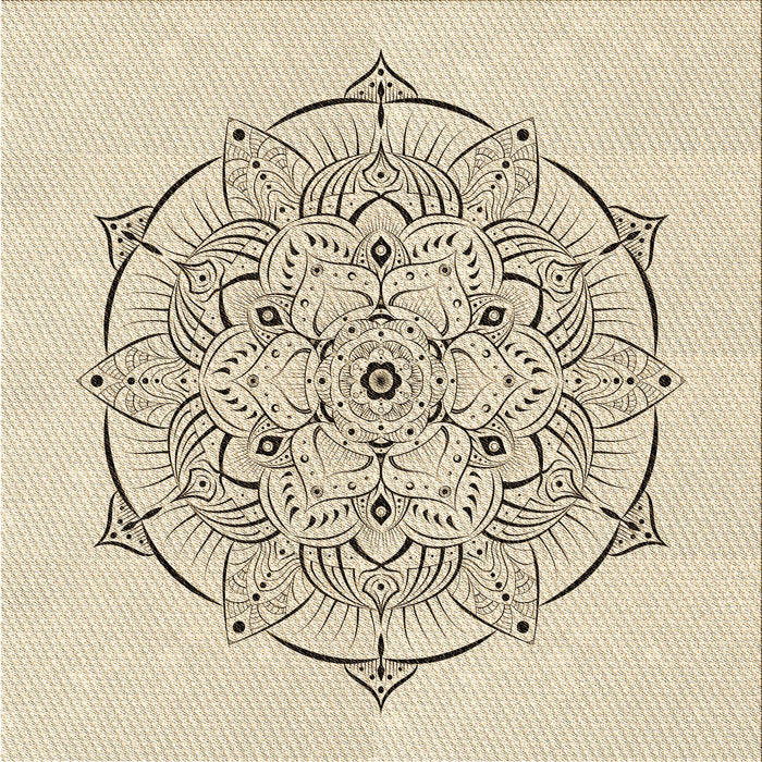 Round Patterned Moccasin Beige Rug, pat1984brn