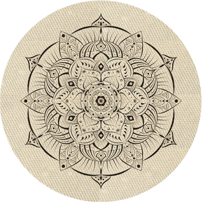 Square Patterned Moccasin Beige Rug, pat1984brn