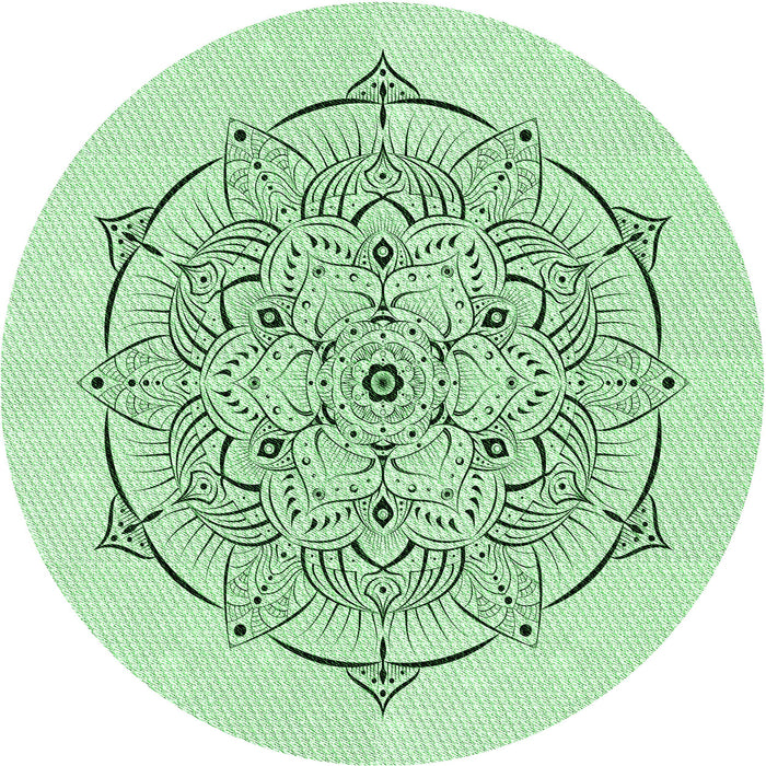 Square Machine Washable Transitional Mint Green Rug in a Living Room, wshpat1984grn