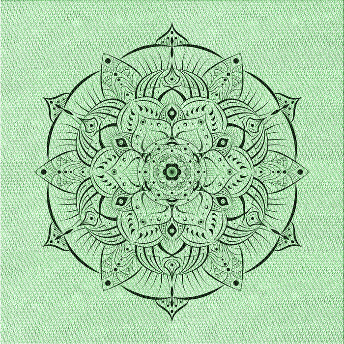 Round Patterned Mint Green Rug, pat1984grn