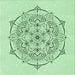 Round Patterned Mint Green Rug, pat1984grn