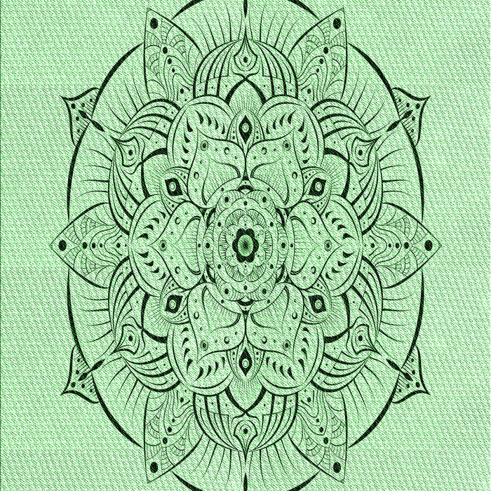 Patterned Mint Green Rug, pat1984grn