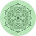 Square Patterned Mint Green Rug, pat1984grn
