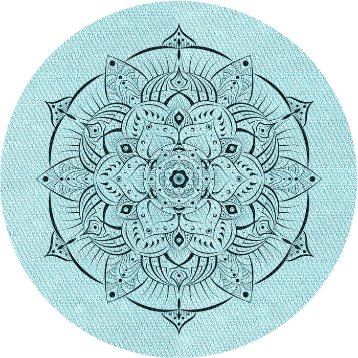 Square Patterned Electric Blue Rug, pat1984lblu