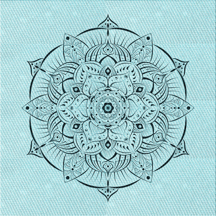 Round Patterned Electric Blue Rug, pat1984lblu