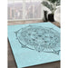 Patterned Electric Blue Rug in Family Room, pat1984lblu