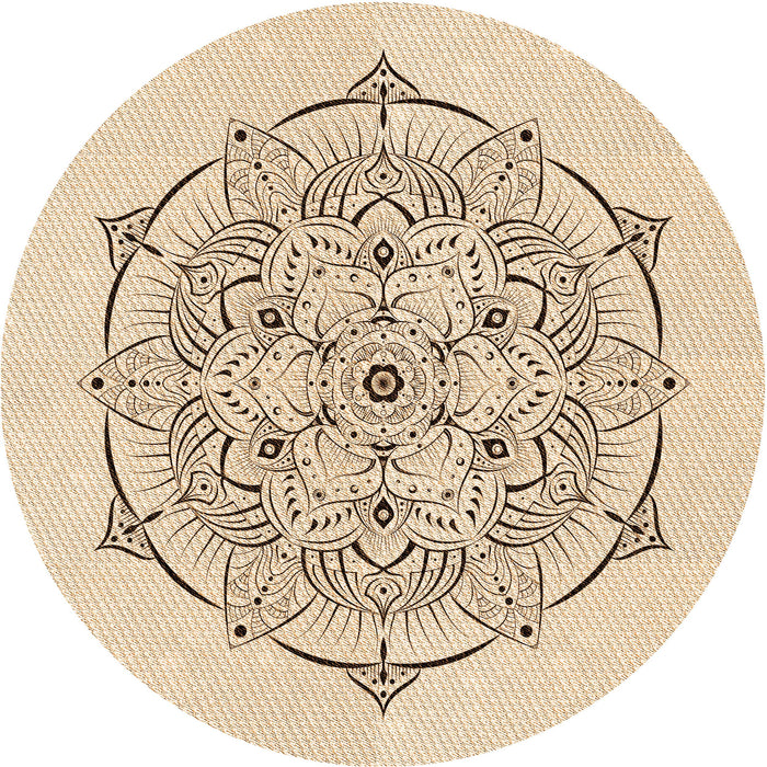 Square Machine Washable Transitional Peru Brown Rug in a Living Room, wshpat1984org