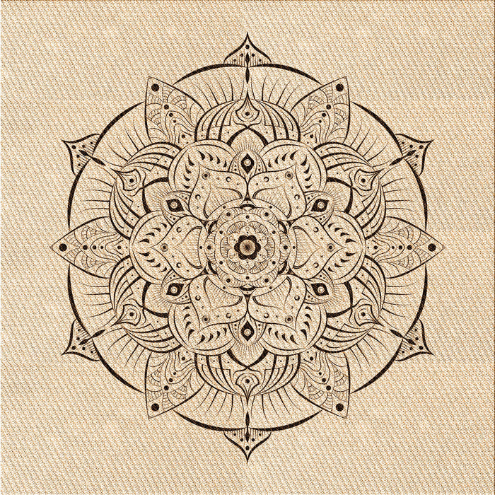 Round Patterned Peru Brown Rug, pat1984org