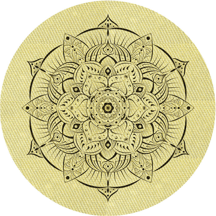 Square Patterned Sun Yellow Rug, pat1984yw