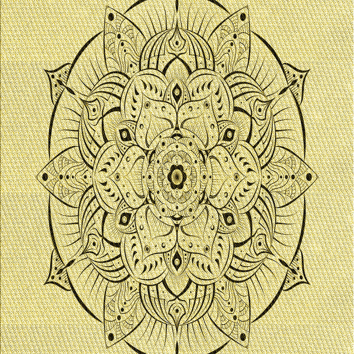 Patterned Sun Yellow Rug, pat1984yw