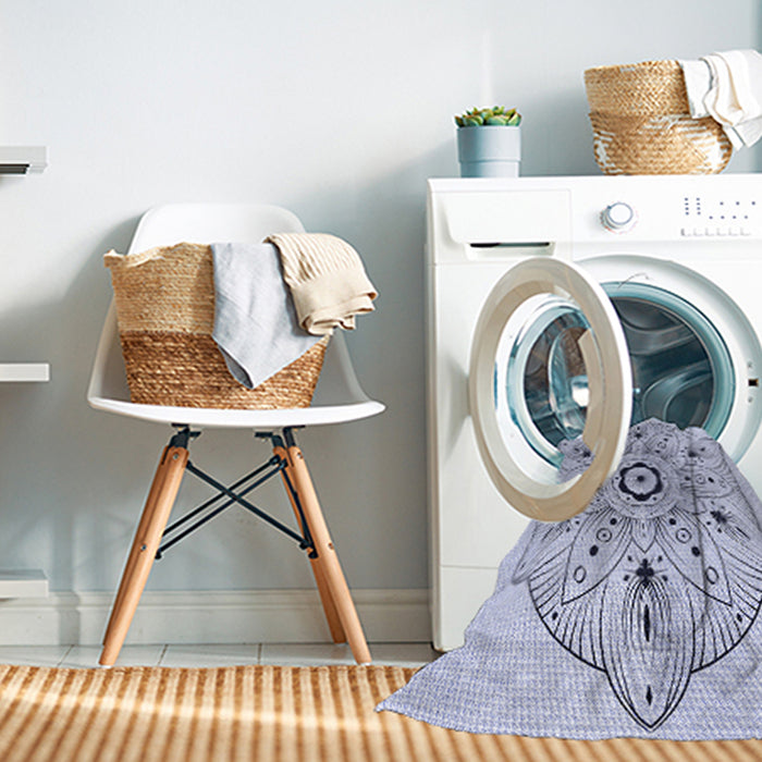 Machine Washable Transitional Lavender Blue Rug in a Washing Machine, wshpat1985blu
