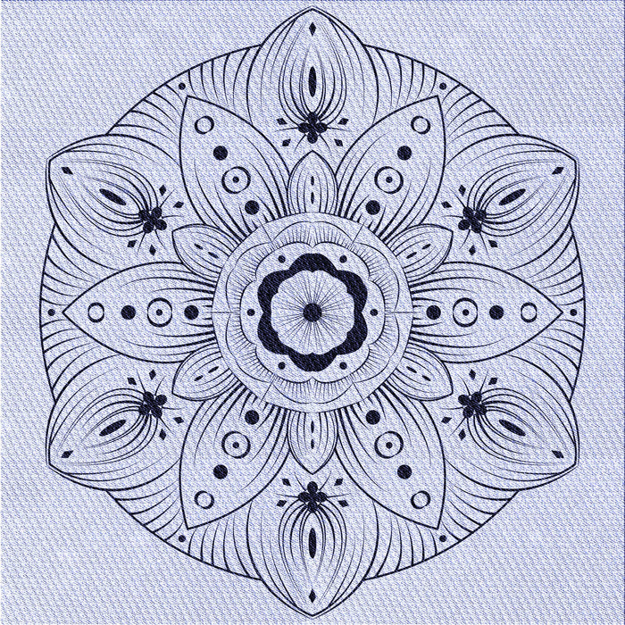 Round Patterned Lavender Blue Rug, pat1985blu