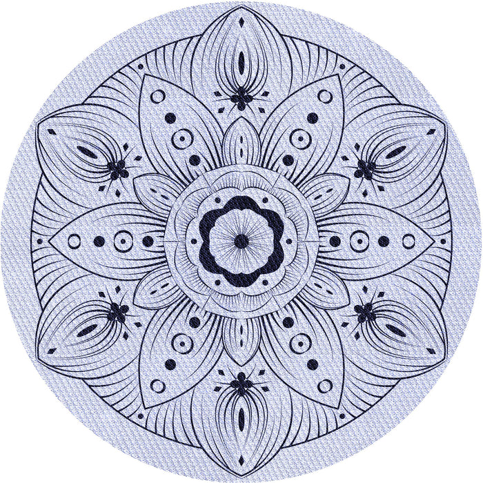 Square Patterned Lavender Blue Rug, pat1985blu