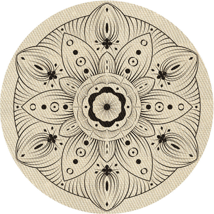 Square Patterned Moccasin Beige Rug, pat1985brn