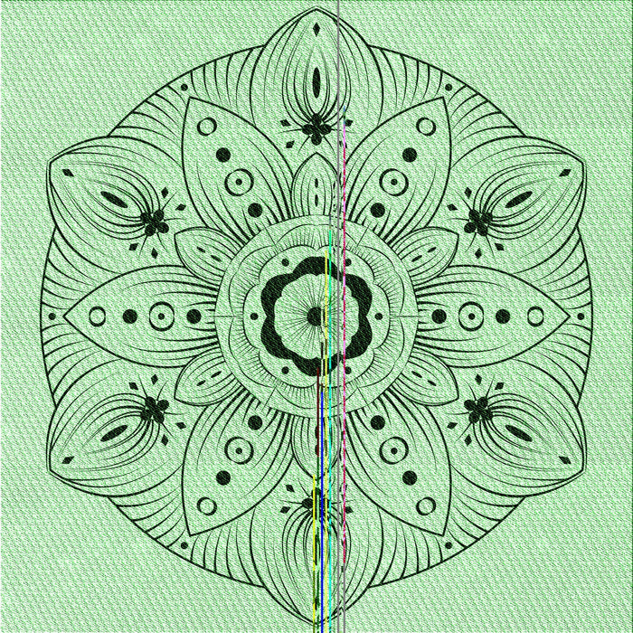 Round Patterned Mint Green Rug, pat1985grn