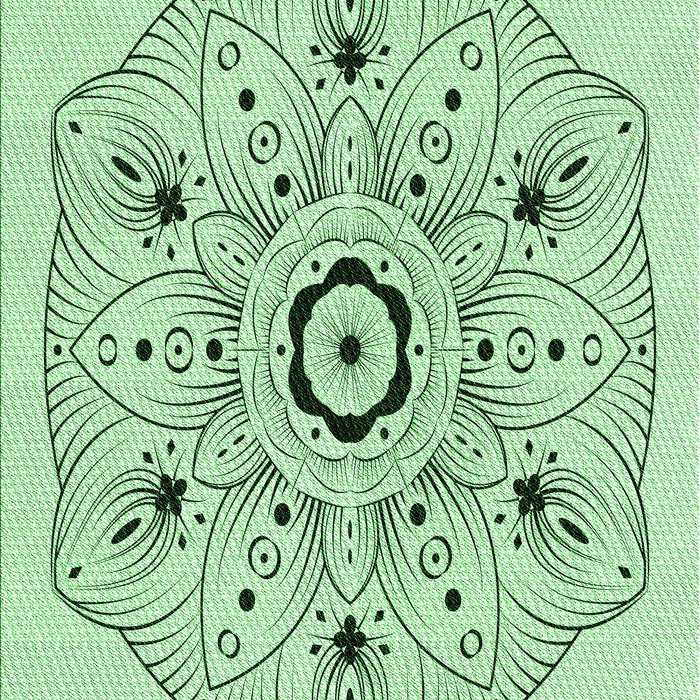 Patterned Mint Green Rug, pat1985grn