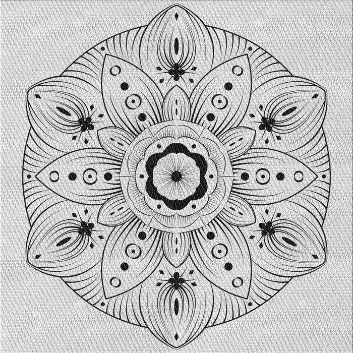 Round Patterned Platinum Gray Rug, pat1985gry