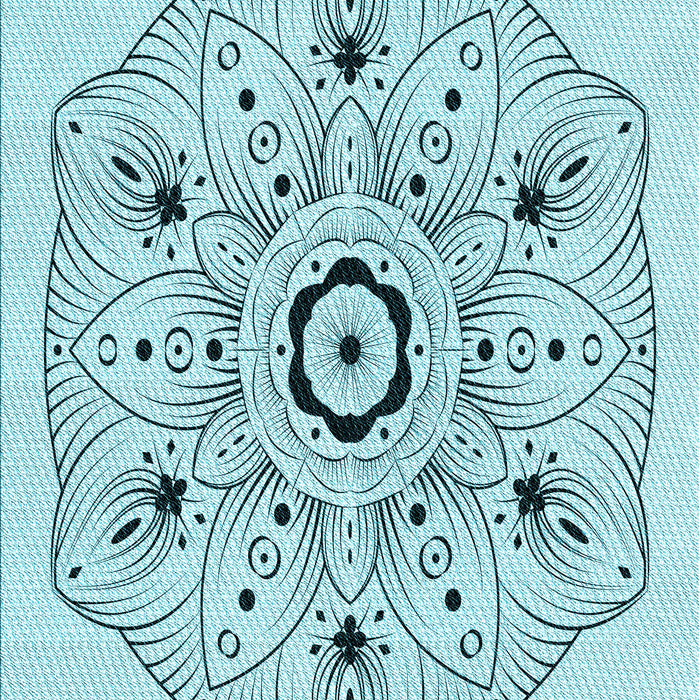 Patterned Electric Blue Rug, pat1985lblu