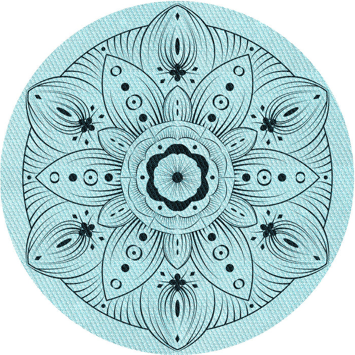 Square Patterned Electric Blue Rug, pat1985lblu