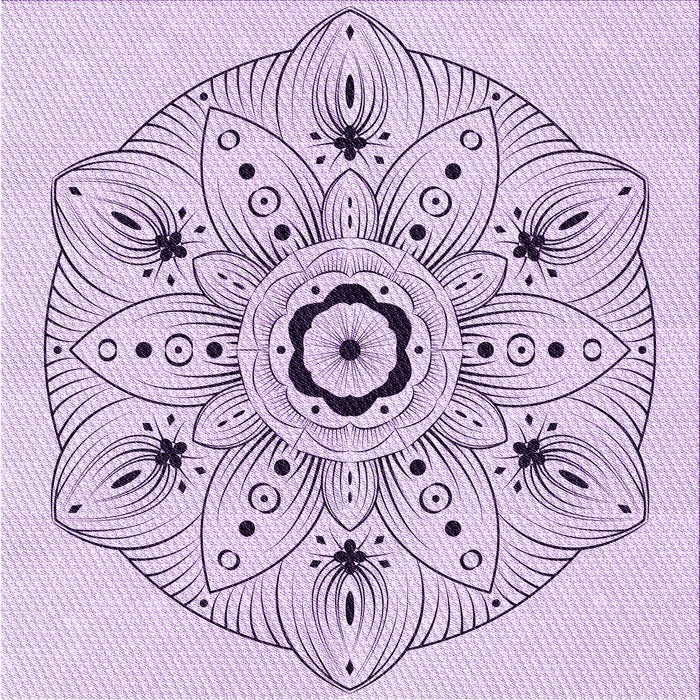 Round Machine Washable Transitional Lilac Purple Rug, wshpat1985pur