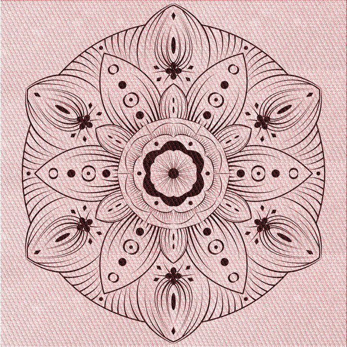 Round Patterned Pink Rug, pat1985rd