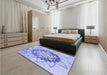 Patterned Light Slate Blue Rug in a Bedroom, pat1986blu