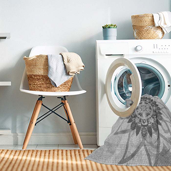 Machine Washable Transitional Gray Rug in a Washing Machine, wshpat1986gry