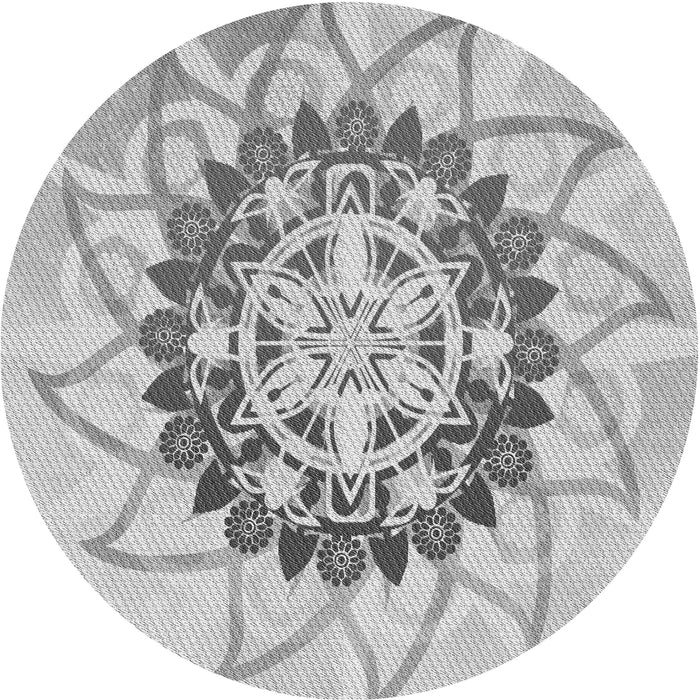 Square Patterned Gray Rug, pat1986gry