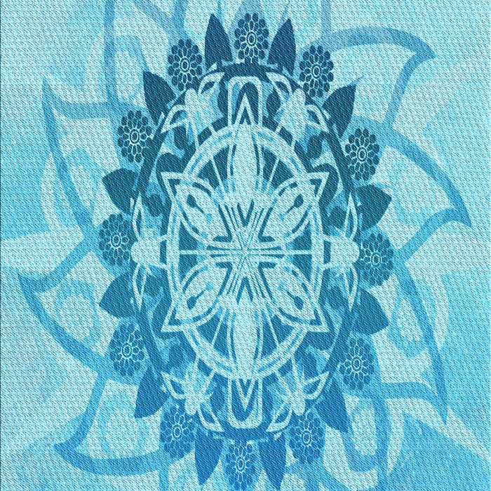 Machine Washable Transitional Deep Sky Blue Rug, wshpat1986lblu