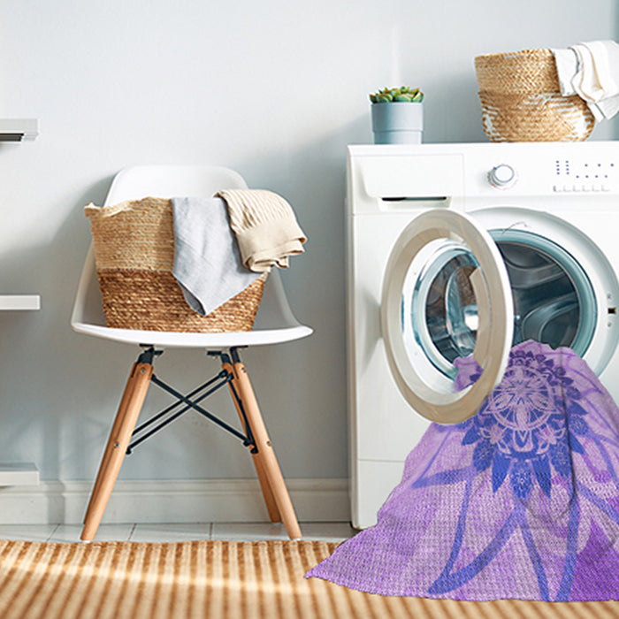 Machine Washable Transitional Blossom Pink Rug in a Washing Machine, wshpat1986pur