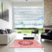 Square Patterned Orange Rug in a Living Room, pat1986rd