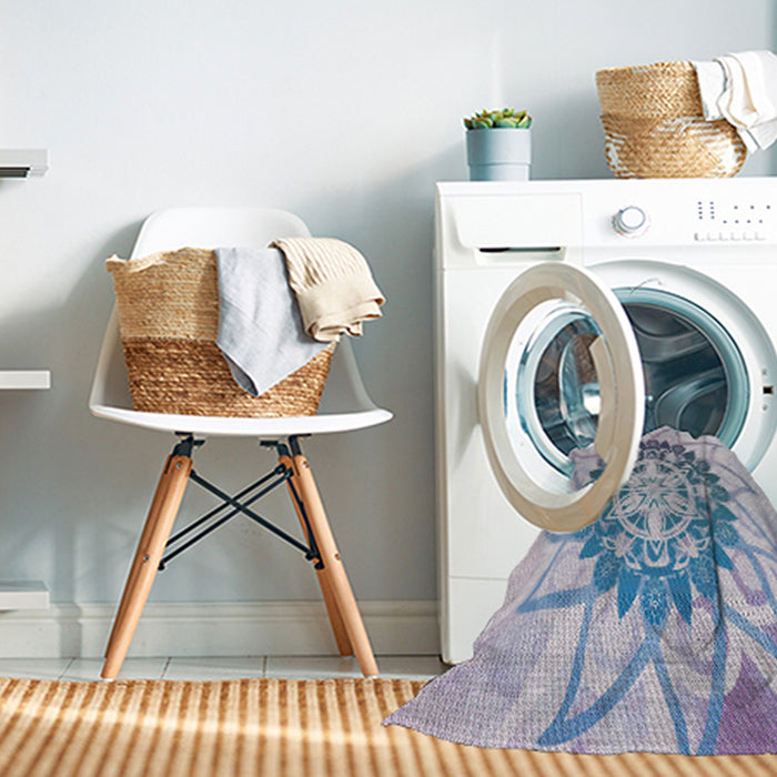 Machine Washable Transitional Slate Blue Grey Blue Rug in a Washing Machine, wshpat1986