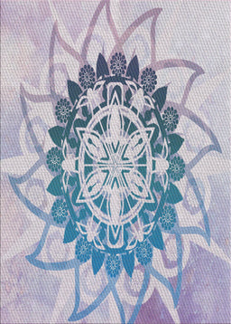 Patterned Slate Blue Grey Novelty Rug, pat1986