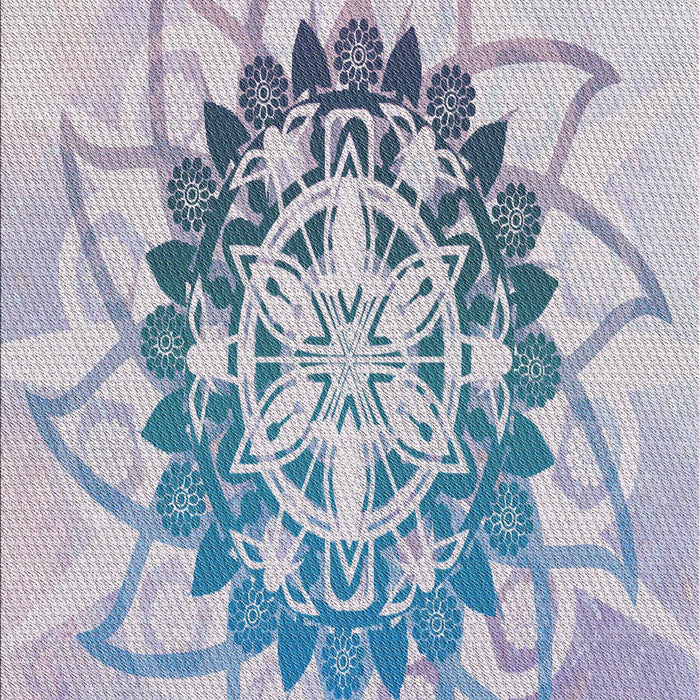 Patterned Slate Blue Grey Novelty Rug, pat1986