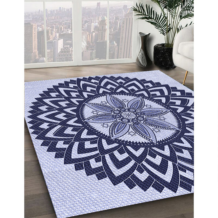 Machine Washable Transitional Blue Rug in a Family Room, wshpat1987blu