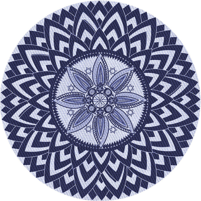 Square Patterned Blue Rug, pat1987blu