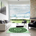 Square Patterned Deep Emerald Green Rug in a Living Room, pat1987grn