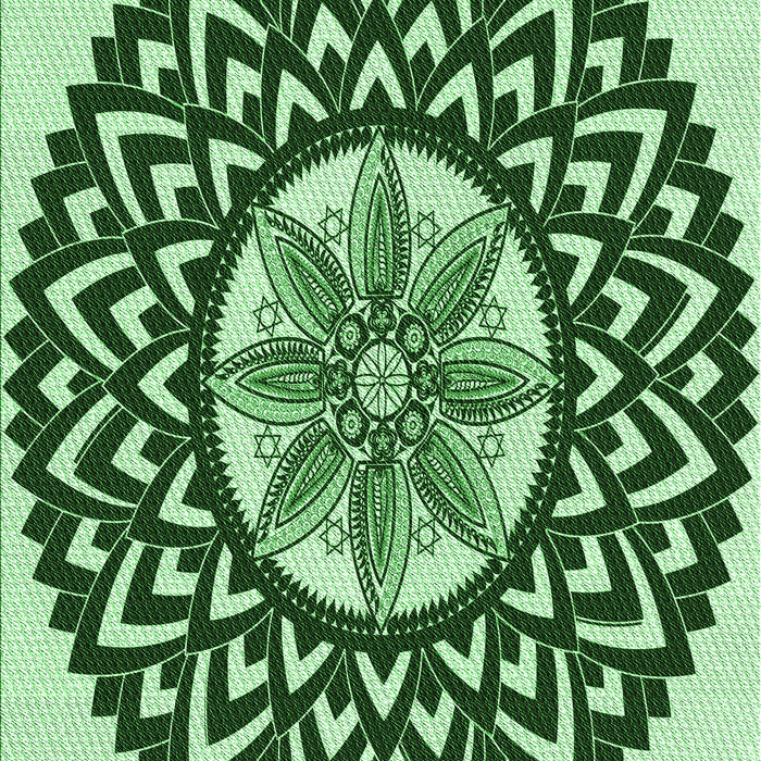 Machine Washable Transitional Deep Emerald Green Rug, wshpat1987grn